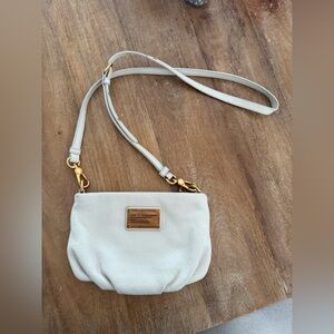 Marc By Marc Jacobs Cream Leather Crossbody Purse with Gold Accents